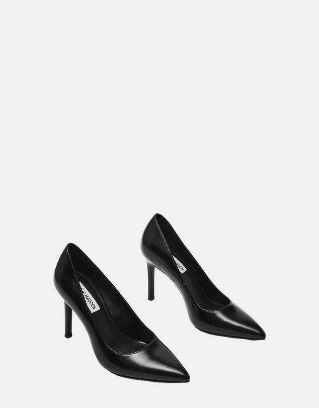 Steve Madden - Secured Black Leather Heels