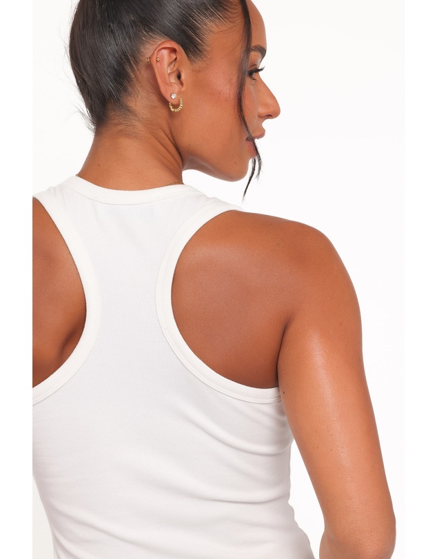 Petal & Pup - Miles Racerback Rib Knit Tank Top - White