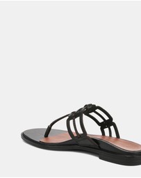Vionic - Alvana Toe Post Sandal - Black Leather