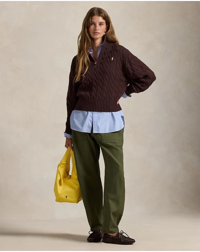 Polo Ralph Lauren - Cable-Knit Cotton Quarter-Zip Sweater