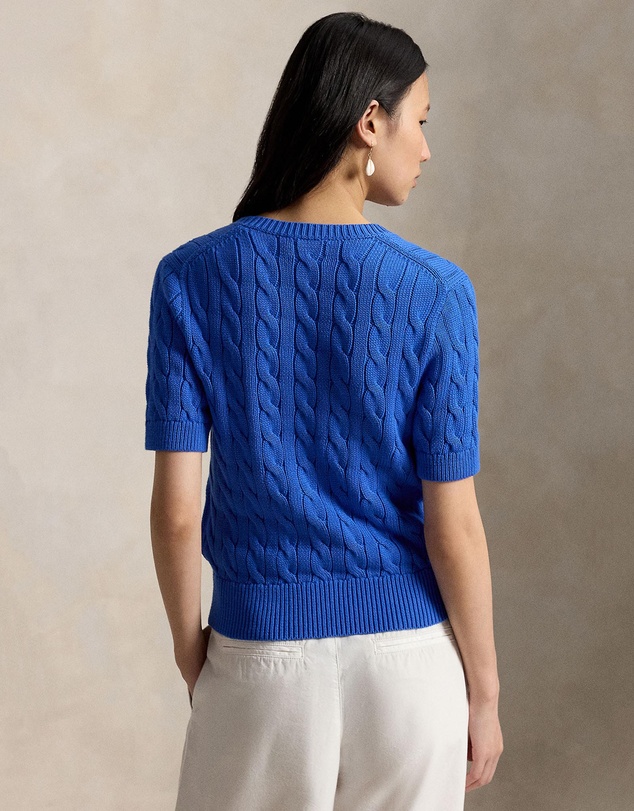 Polo Ralph Lauren - Cable-Knit Cotton Short-Sleeve Cardigan - The ICONIC Exclusive
