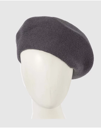 Max Alexander - European Made Dark Grey Soft Wool Beret