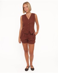 Petal & Pup - Bell Linen Vest - Brown