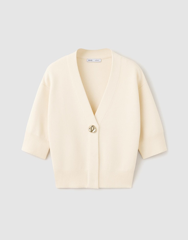 M.N.G - Knitted Cardigan with Jewel Button