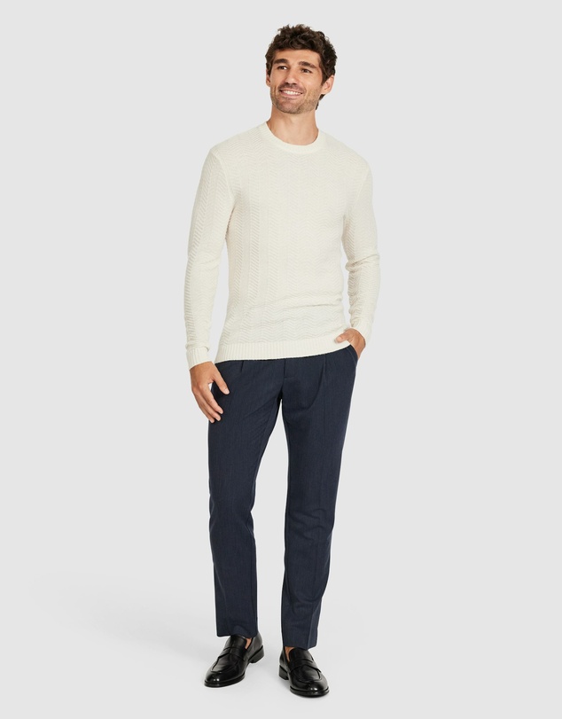 Tarocash - Louis Wool Textured Crew Knit