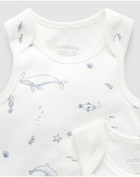 Purebaby - 2 Pack Singlet Bodysuit-Babies
