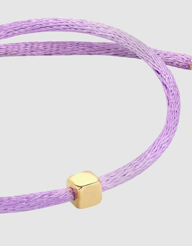 Elli Jewelry - Heart Charm Purple Satin Bracelet