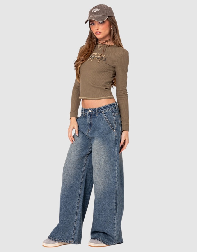 EDIKTED - Super Baggy Wide Leg Jeans
