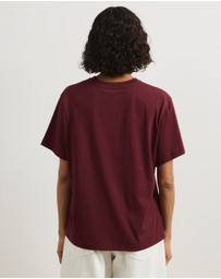Atmos&Here - High V-Neck Organic Cotton Short Sleeve T-Shirt