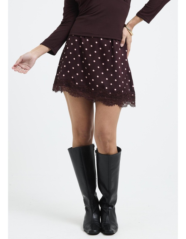 Alice In The Eve - Lola Polka Lace Mini Skirt