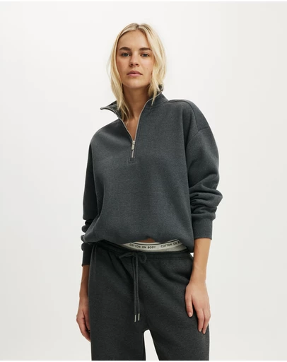 Cotton On Body Active - Plush Half Zip Sweatshirt
