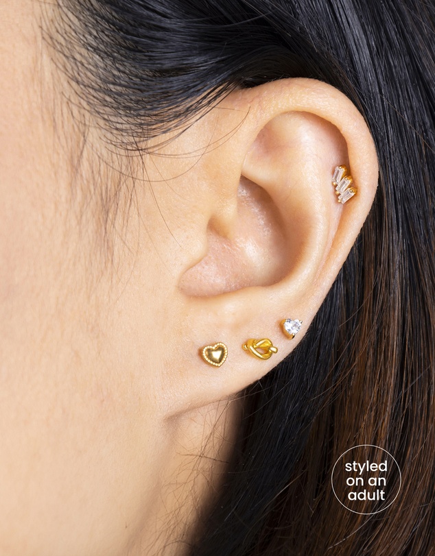Wanderlust + Co - Heart Gold Flat Back Earrings