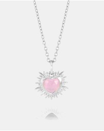Rachel Jackson - Electric Love October Birthstone Heart Necklace Silver