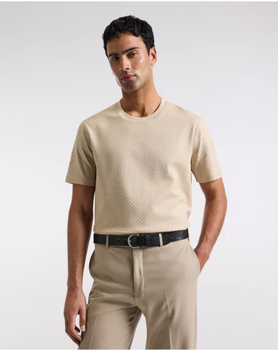 Calibre - Relaxed Diagonal Jacquard T-shirt Sand