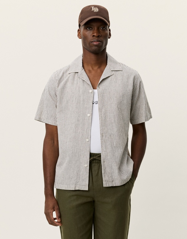 Les Deux - Lukas Stripe Cotton Linen SS Shirt