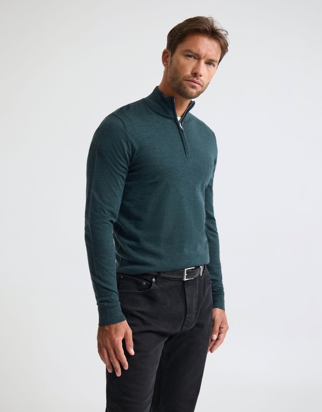 Oxford - Merino Zip-Neck Wool Pullover