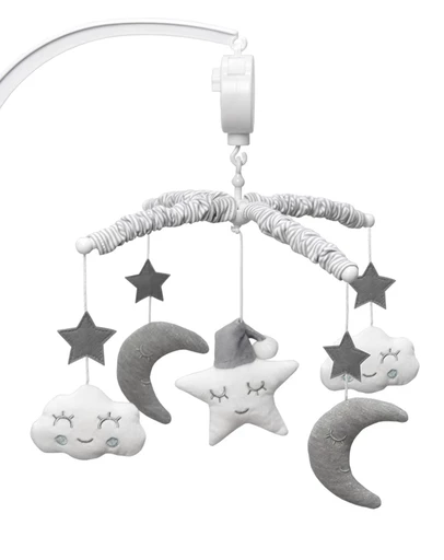 Living Textiles - Musical Mobile Set - Grey Moon & Stars