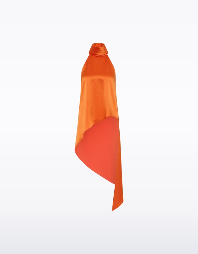 Carla Zampatti - Clementine Satin Acetate Draped Asymmetric Top