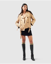 Belle & Bloom - Cool Nights Cropped Trench Coat