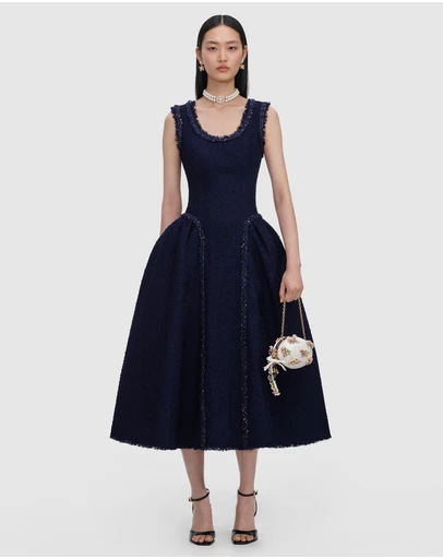 Self Portrait - Boucle Midi Dress