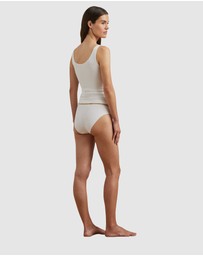 Lauren by Ralph Lauren - Cotton & Lace Scoop Neck Tank Top
