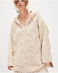 THE TALES - Textured Flower Embroidered Hooded Jacket