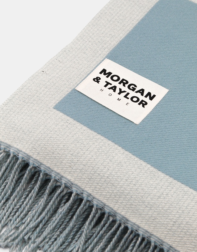 Morgan & Taylor - Archie Throw Blanket in Beige and Light Blue