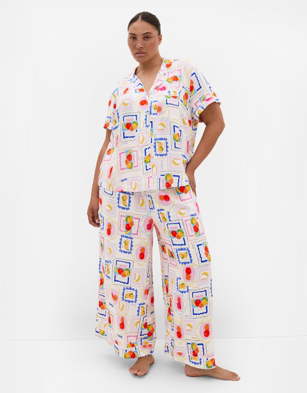 City Chic - Kitty Citrus Print Pyjama Shirt