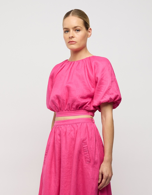 FRIEND of AUDREY - Adoni Linen Balloon Sleeve Top
