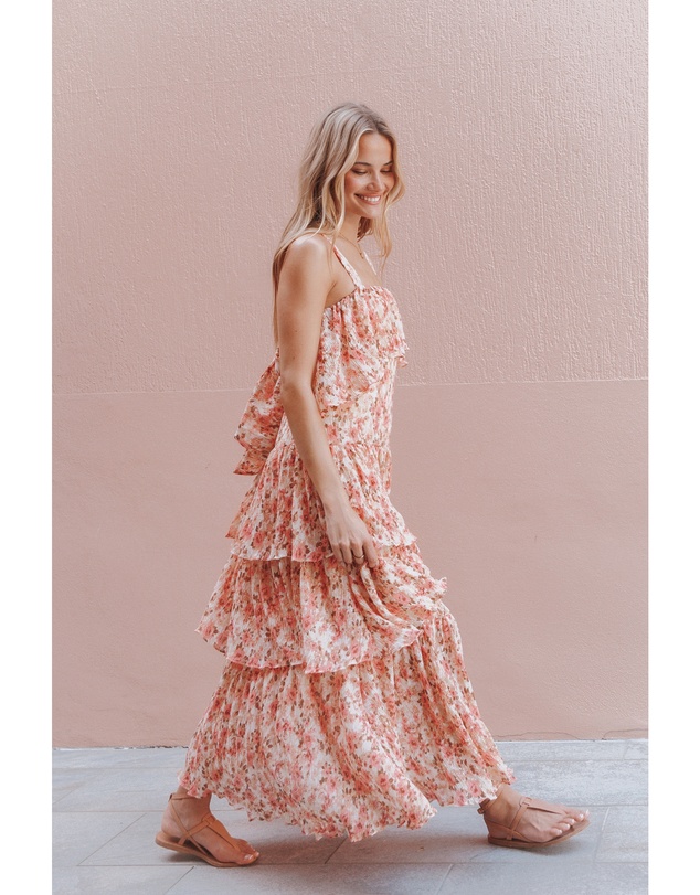Petal & Pup - Everleigh Midi Dress - Pink Green Floral