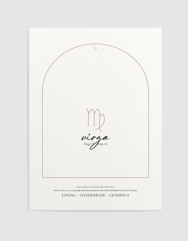 Olive et Oriel - Virgo Zodiac Art Print A3