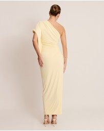 Six Stories - Asymmetric Stretch Gathered Maxi Dress