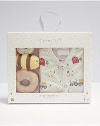 Little Stuff - Farm Friends Romper & Rattle