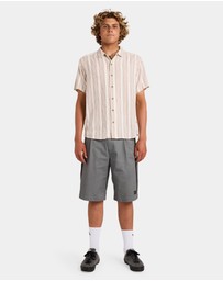 RVCA - Mens Beat Stripe Short Sleeve Shirt