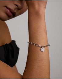Michael Hill - Cubic Zirconia Pave Heart Belcher Bracelet in Sterling Silver