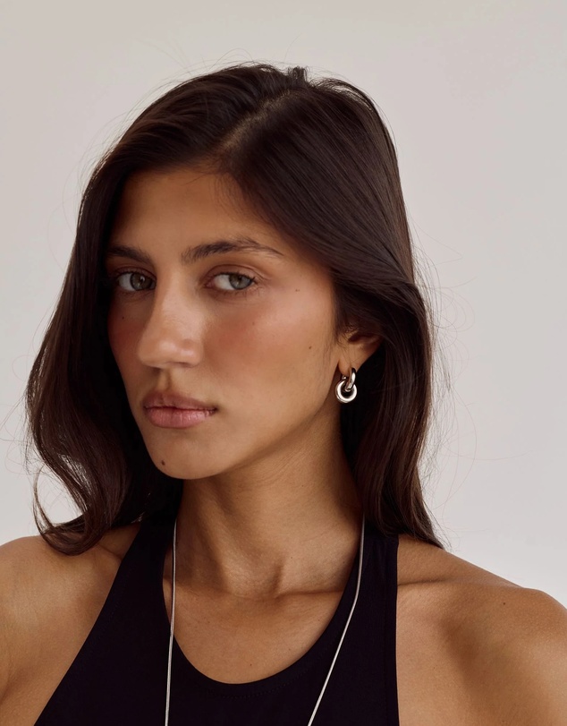 CENDRE - Hailey Huggie Earrings Silver