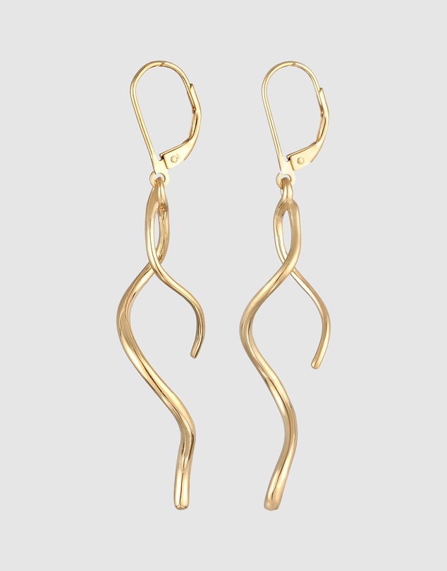 Elli Jewelry - Spiral Wave Drop Earrings in Gold-Plated 925 Silver