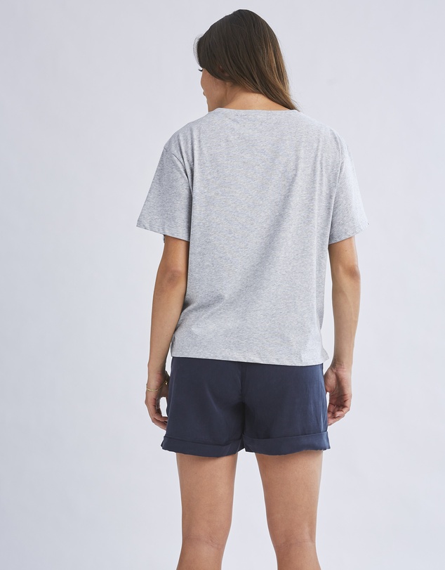 Angel Maternity - Versatile and Comfortable Maternity Cotton Tee in Marl Grey
