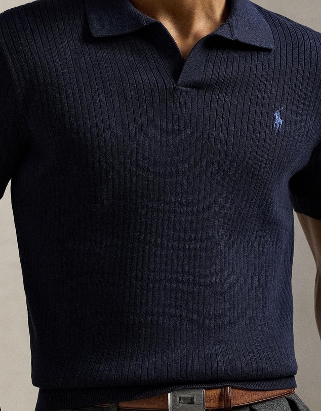 Polo Ralph Lauren - Rib-Knit Cotton Johnny-Collar Sweater