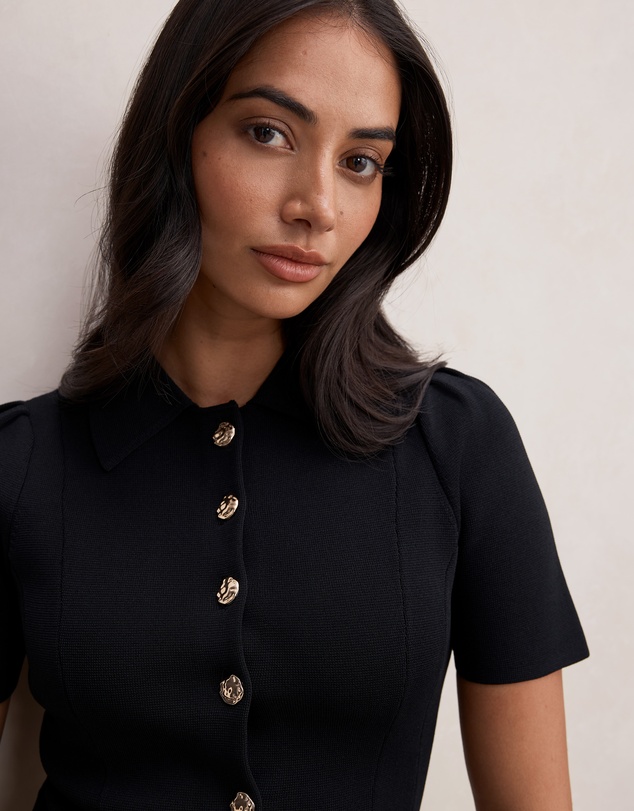 Forever New - Esther Button Knitted Top