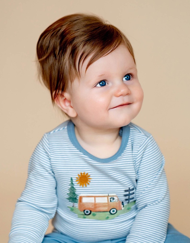 Bebe by Minihaha - Alvin Organic Stripe LS Bodysuit - Babies