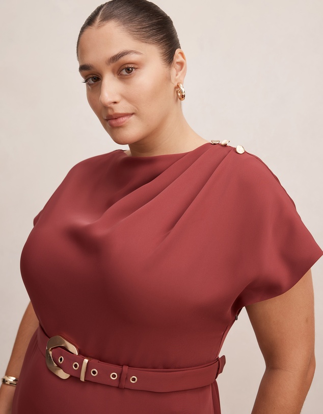 Forever New Curve - Kylee Curve Button Neck Dress