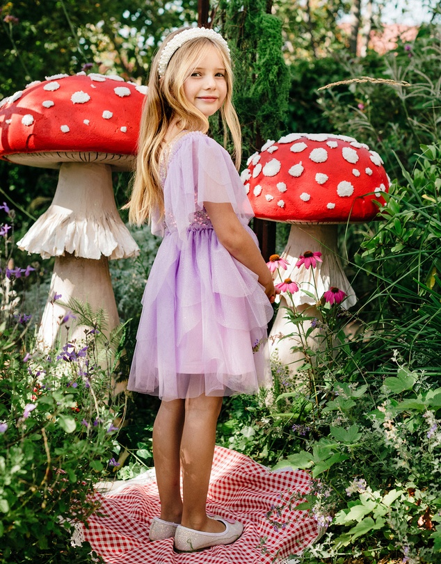 Fleur Harris - 'The Magic Faraway Tree' Sequin Fairy Dress in Lilac