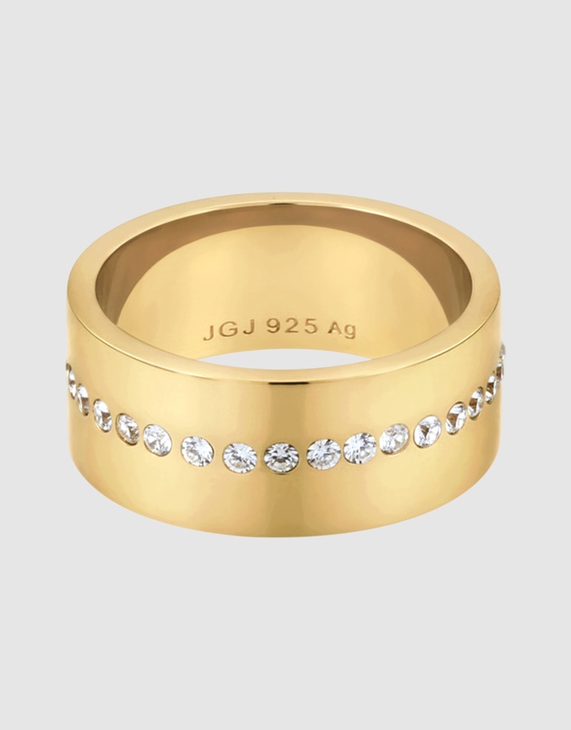 Elli Jewelry - Orbit Pavé Ring in Gold-Plated 925 Silver