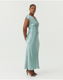 Third Form - Satin Cross Over Gather Dress
