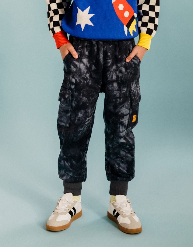 Rock Your Kid - Rock Out Cargo Track Pants in Space Grey