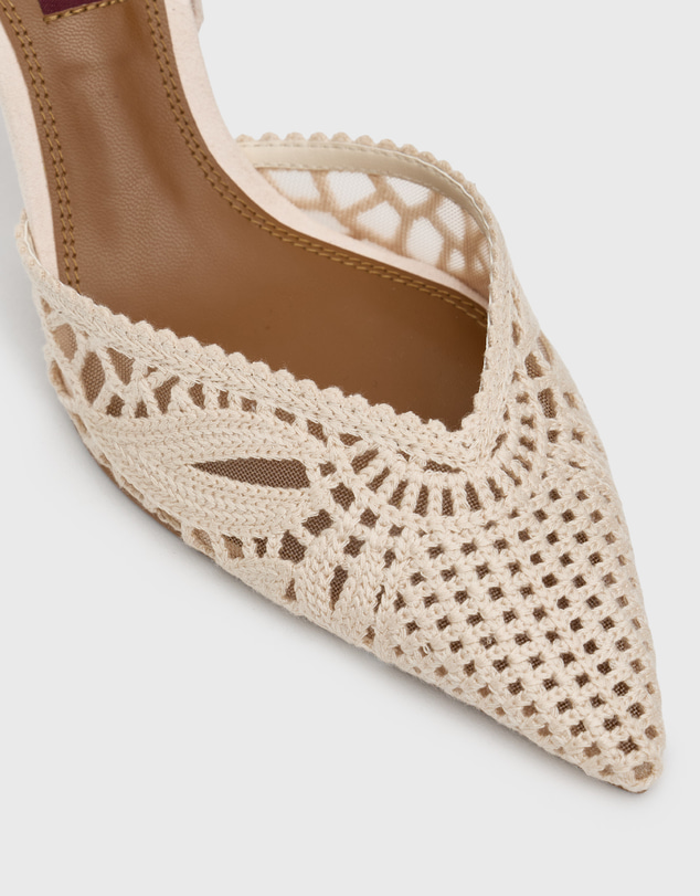 Betts - Oasis Crochet Pointed Toe Heels