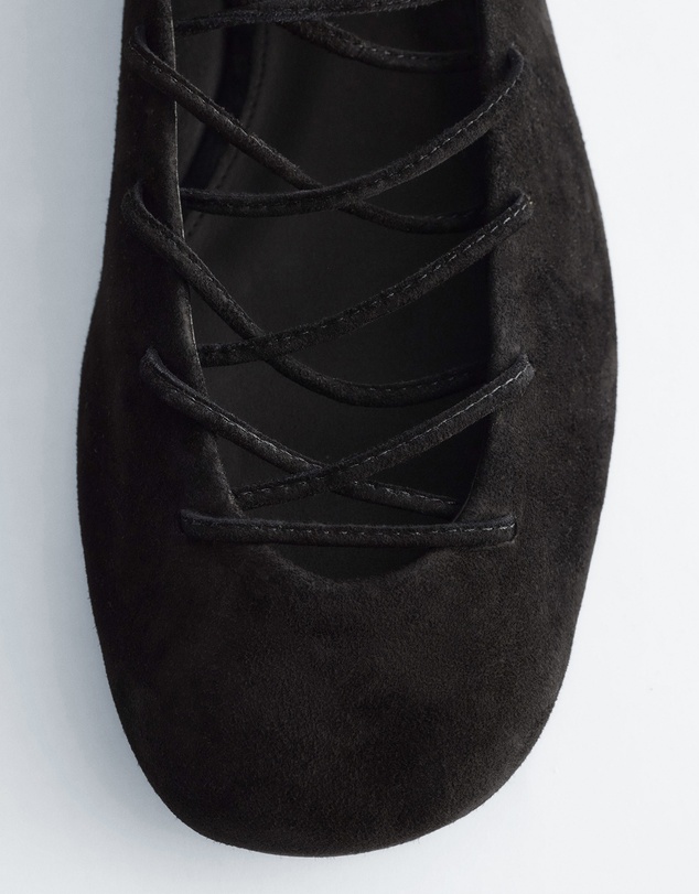 & Other Stories - Lace-Up Leather Ballerina