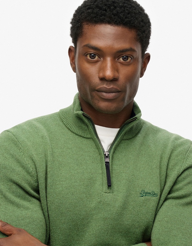 Superdry - Wool Blend Half Zip Slim Fit Jumper