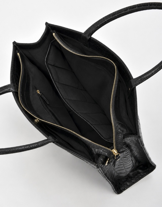 Cobb & Co - Toorak Leather Croc Business Bag Tote